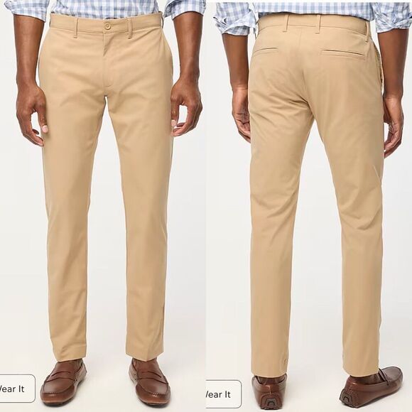 J.CREW Tech Pant Men 33 x 30 Slim Lightweight Khaki Tan Performance AA712 - Picture 15 of 16